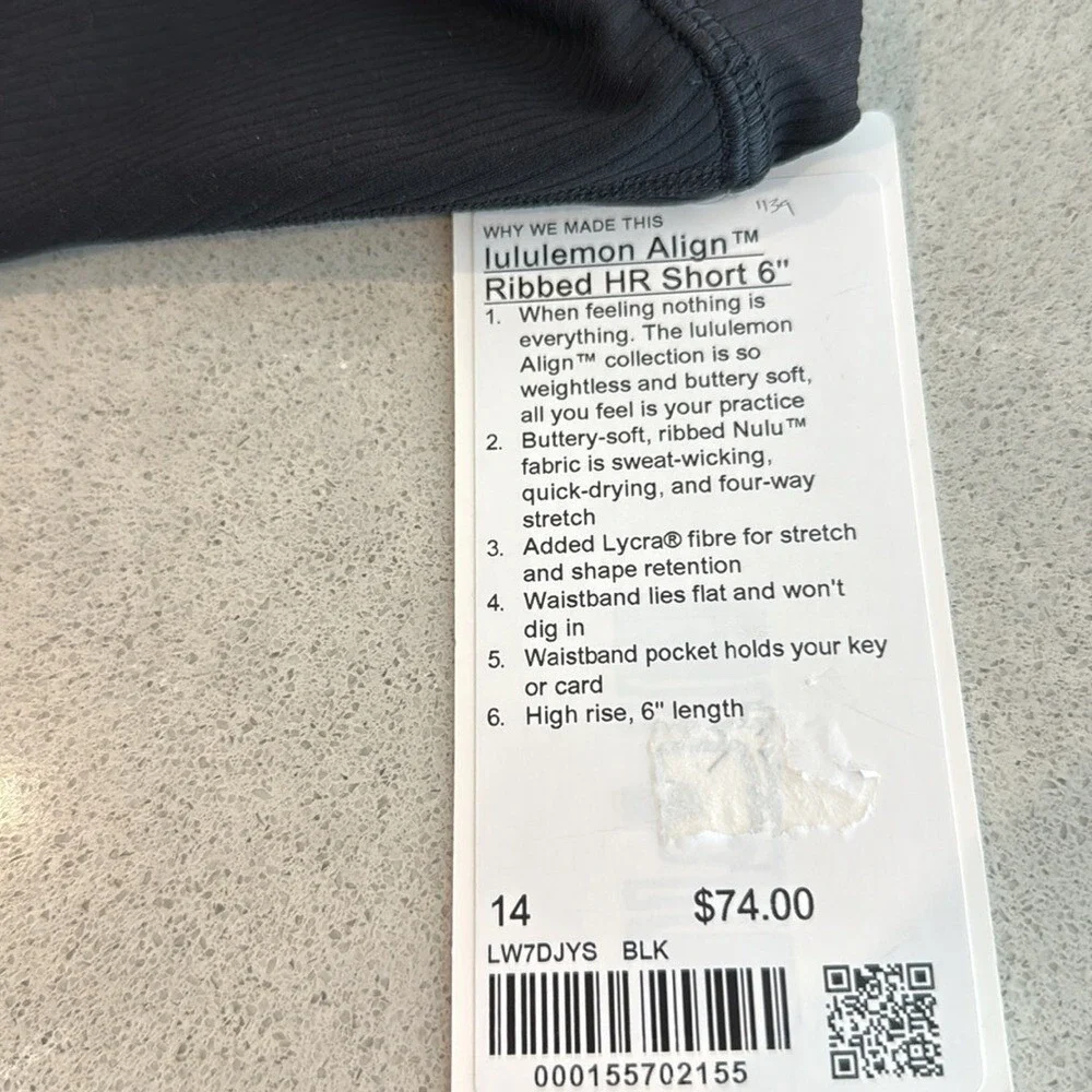 Lululemon Align High-Rise Ribbed Short 6